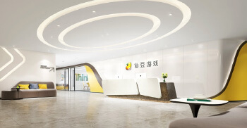 签约广州仙豆游戏的办公室装修设计工程