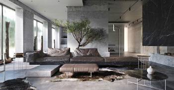 灰黑石纹风的LOFT公寓—由办公室装修设计公司分享