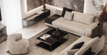 米棕色现代简约公寓_广州办公室装饰