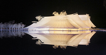 玻璃帆“浮动剧场”以船身为设计—办公室装修设计公司分享