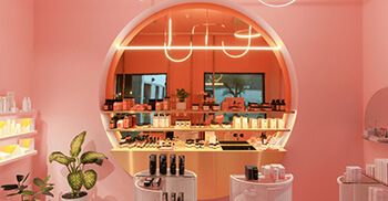 温馨化妆品美容院设计—广州装修设计