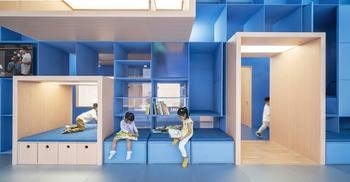 幼儿园装修设计以蓝色做主元素-打造有趣空间