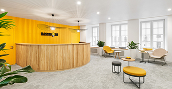 VI黄折射企业的品牌文化 内置设计更加考虑员工便利性