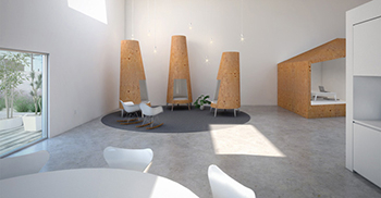 内部办公室和外部世界相互交织 扩展了居住体验