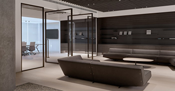 办公室装修的岩石和砾石花园巧妙地定义了个性化的空间