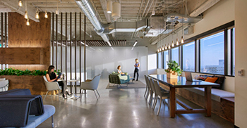 办公楼装修设计：空间干净而中性 花园的元素弥漫萦绕