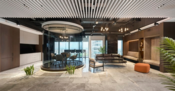 办公楼设计装修：木包墙板和大理石地板是首选 鼓励健康、社交和灵活工作
