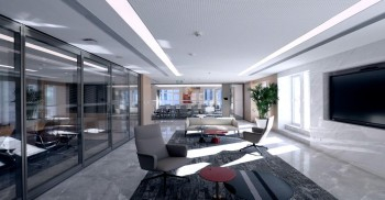 办公室设计：建筑特有的室外公园和天台的建筑特色，打造出符合企业精神独一无二的特色空间