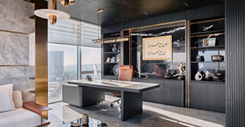 办公室设计采用同色系色彩以增添空间新鲜感和温暖