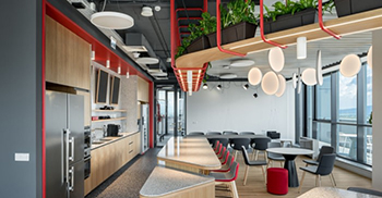 办公室装修案例：不同的功能区遵循“创意的基石”的概念