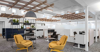 公司办公室装修案例：灵感来自周围的风景 采用有机形状、大地色调
