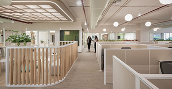 简约办公室装修设计：采用开放式天花板概念 调色板编织了一个微妙而优雅的故事