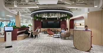 #知识城办公室装修#开放式办公室采用椭圆形设计 创造明亮、现代和令人兴奋的新空间