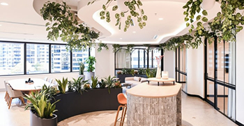 办公室装饰装修：令人叹为观止的弧形天花板经过精心设计 结果创造了一种优雅的氛围感