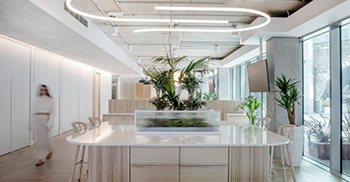 办公楼装修：调色板极简 整体氛围平静、热情、休闲精致